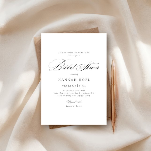 Convites Chá de panela de Casamento de Orçamento de Caligra (Criador carregado)