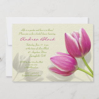 Convites Chá de panela de Casamento de Tulip Rosa