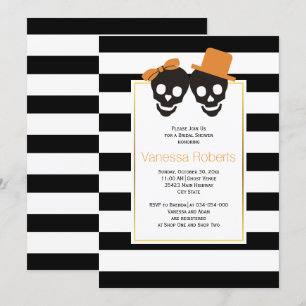 Convites chá de panela de casamento do casal de Halloween
