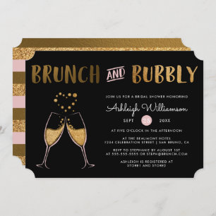 Convites Chá de panela de Casamento Dourado e cor-de-rosa