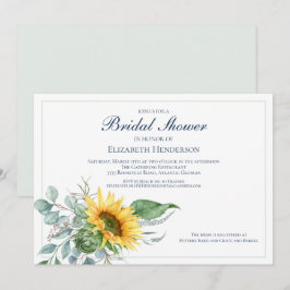 Convites Chá de panela De Casamento Eucalyptus Sunflower