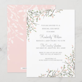 Convites Chá de panela De Casamento Floral De Blush Bloomin
