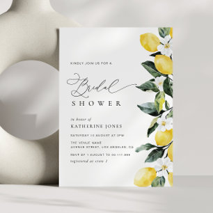 Convites Chá de panela de Casamento Floral de Lemon Verde M