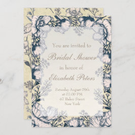 Convites Chá de panela De Casamento Floral Rustic Vintage F