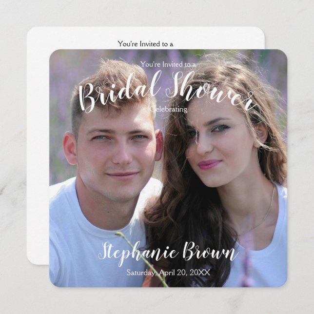 Convites Chá de panela de Casamento Fotográfico (Frente/Verso)