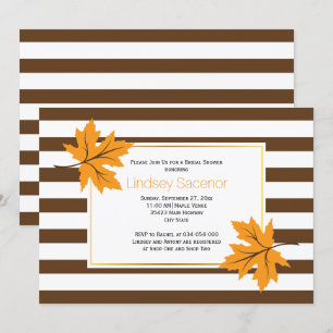 Convites chá de panela de casamento outono de folhas e lis