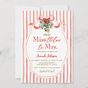 Convites Chá de panela de casamento Red Mistletoe Holiday