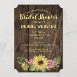 Convites Chá de panela de Casamento Russo de Girassol