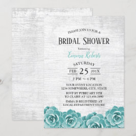 Convites Chá de panela de Casamento Rustic Succulent Barn