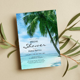 Convites Chá de panela de Casamento Tropical de Palm Tree B