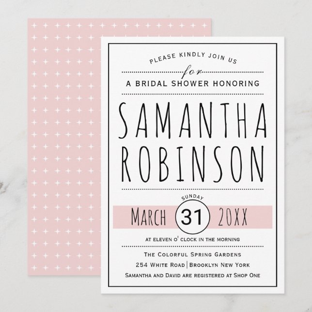 Convites Chá de panela de casamento verde moderno (Frente/Verso)