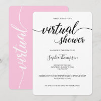 Chá de panela de casamento VIRTUAL Pink Simple LIV