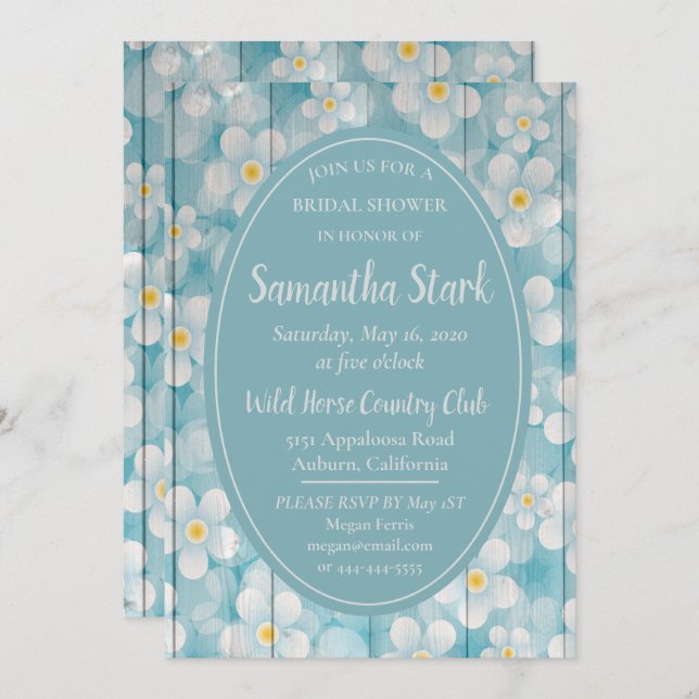 Convites Chá de panela de cerca de madeira (Frente/Verso)