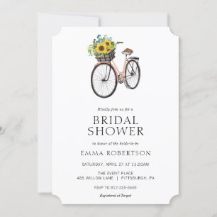 Convites Chá de panela de Cesto de Girassol de Bike Vintag