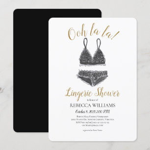 Convites Chá de panela de Chá de Lingerie de Aquarela