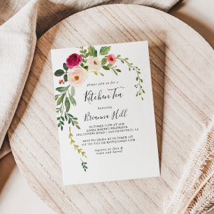 Convites Chá de panela de chá verde-rosado