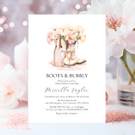Convites Chá de panela de champanhe Boots & Bubble Cowgirl