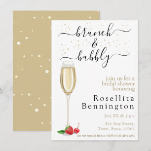 Convites Chá de panela de Champanhe Brunch e Bubble