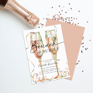 Convites Chá de panela de Champanhe Brunch e Bubble