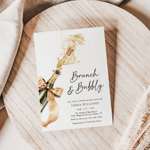 Convites Chá de panela de Champanhe Brunch e Bubble