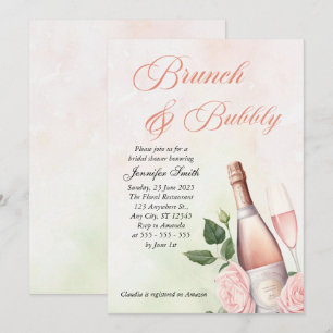 Convites Chá de panela de Champanhe Brunch e Bubble