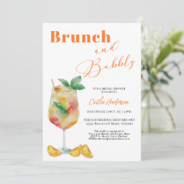 Convites Chá de panela de Champanhe Orange Brunch e Bubbles