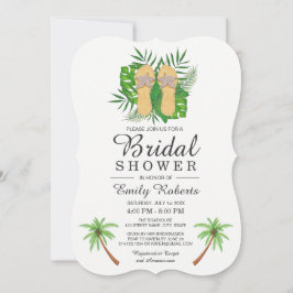 Convites Chá de panela de Chinelos de aquarela tropical