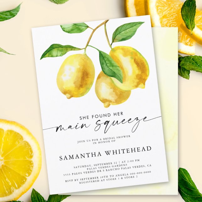 Convites Chá de panela de Citros de Limão de Amostragem Pri (Our lemon bridal shower invitation is the perfect way to add a touch of sweetness to your shower.)