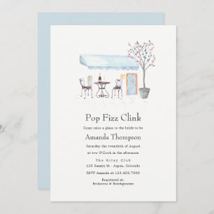 Convites Chá de panela de Clink do Pop de Watercolor Café P