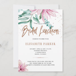 Convites Chá de panela de cobre cor-de-rosa