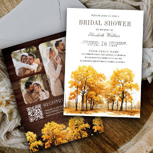 Convites Chá de panela de Código QR de Foto de Árvores de O