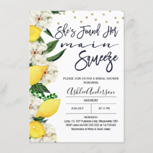 Convites Chá de panela de compressão principal com limão fl