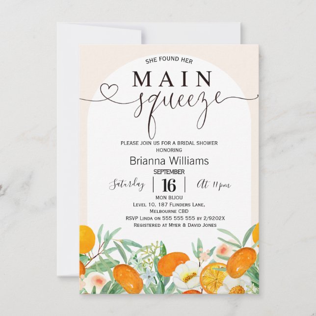 Convites Chá de panela de compressão principal do arco flor (Frente)