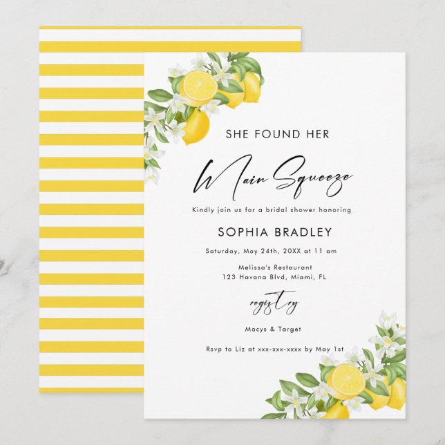 Convites Chá de panela de compressão principal elegante (Frente/Verso)