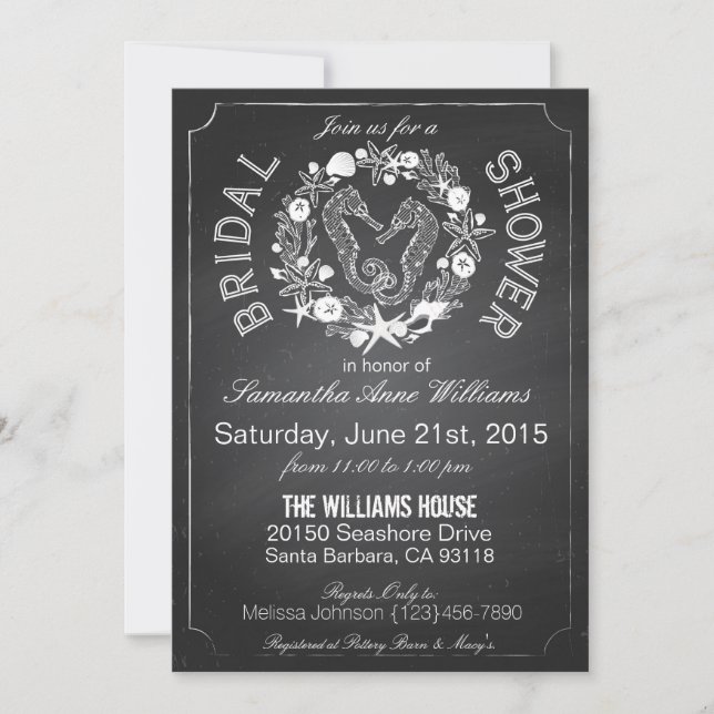 Convites Chá de panela de conchas (Frente)