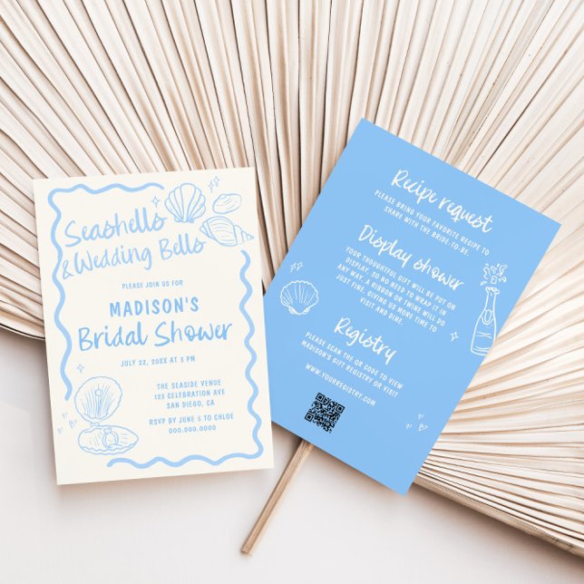 Convites Chá de panela de Conchas e Sinos de Casamento (Criador carregado)