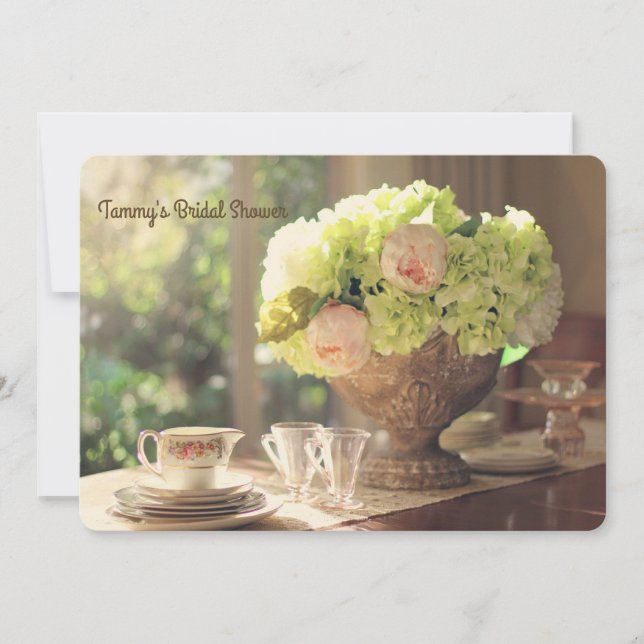 Convites Chá de panela de configuração de mesa (Frente)