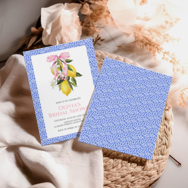 Convites Chá de panela de coquete de Arco rosa-limão (Criador carregado)