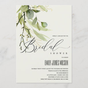 Convites Chá de panela DE COR DE FOLIAGEM VERDE DO GRÃO DE