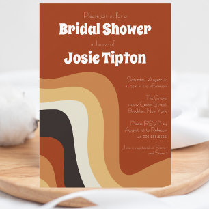 Convites Chá de panela de cor laranja queimado do Groovy 70