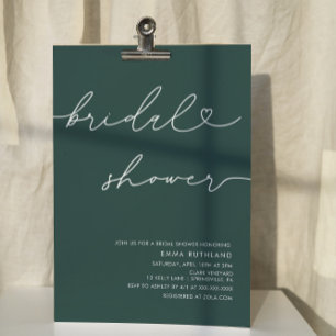 Convites Chá de panela de Coração Manuscrito Minimalista