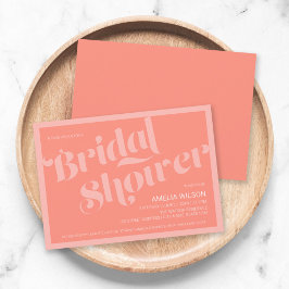 Convites Chá de panela de Coral Salmão de Tipografia Farto