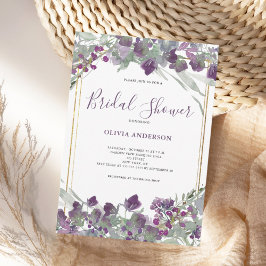 Convites Chá de panela de Cores de Água de Flores Selvagens