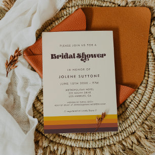 Convites Chá de panela de cores de vintagem retrô 60s