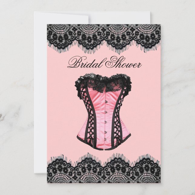 Convites Chá de panela de corset de Lingerie (Frente)
