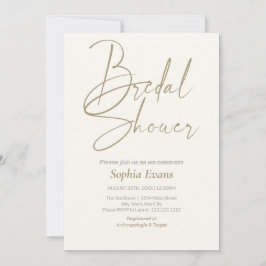 Convites Chá de panela de Creme Branco Silver Dourado minim