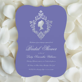 Convites Chá de panela de Crest Silver Violet Faux