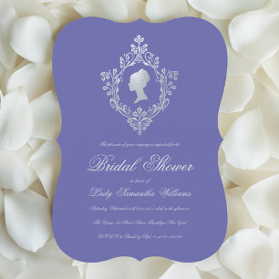 Convites Chá de panela de Crest Silver Violet Faux