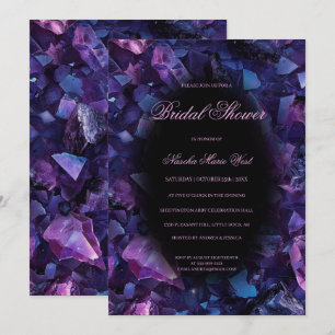 Convites Chá de panela de Cristais de Bruxas do Boho Roxo N