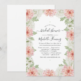 Convites Chá de panela de Dahlia Rosa Pintel de Pastel